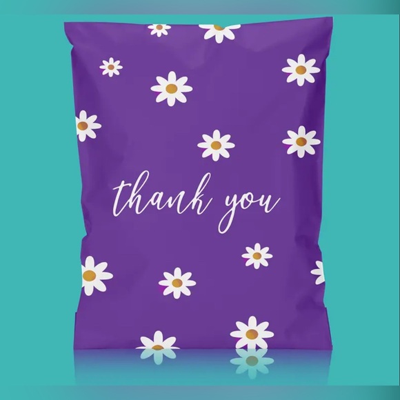 Other - 10 X 13” Purple Polymailers with Daisy Print - 10 Packaging Bags